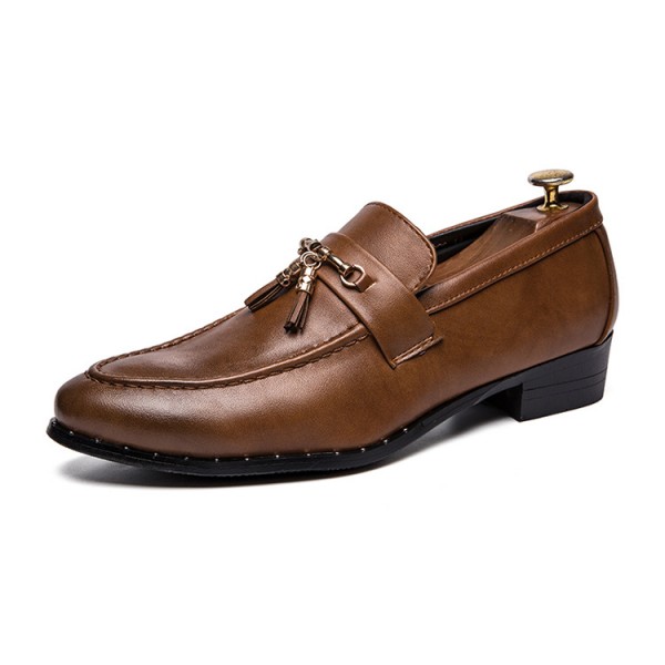 Spring Business Men's Casual Leather Shoes Dress British Style Pointed Men's Shoes Shoes Hair Stylist Trendy Shoes 
