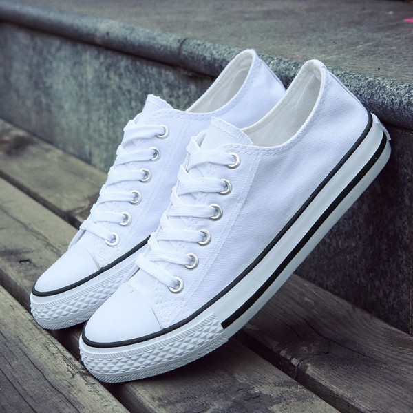 Summer Men's Canvas Shoes, Men's Casual Shoes, Men's Korean Version, Student Cloth Shoes, Trendy Board Shoes, Couple's Low Cut White Shoes