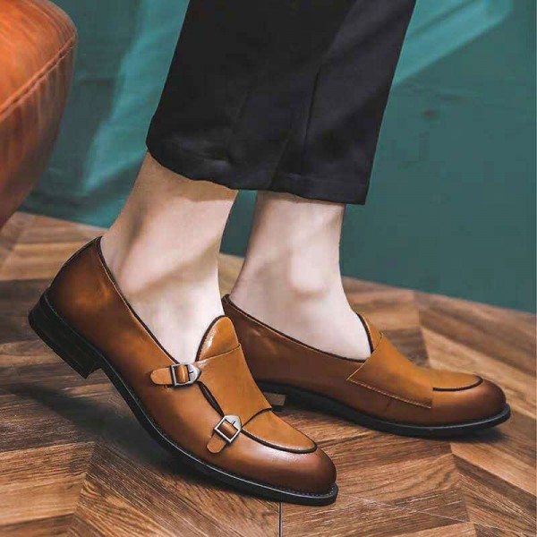Cross Border Large Size, Cross-Border Retro Cultural Style, One Legged Men's Shoes, Fashion Show, Business Pointed Men's Leather Shoes