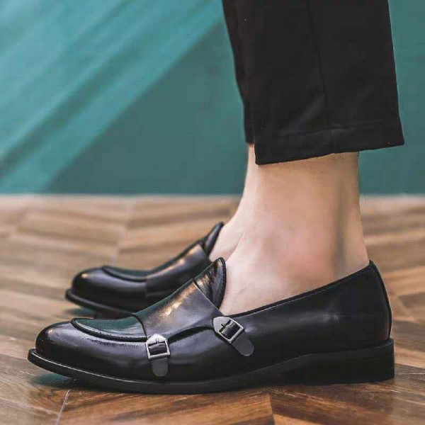 Cross Border Large Size, Cross-Border Retro Cultural Style, One Legged Men's Shoes, Fashion Show, Business Pointed Men's Leather Shoes