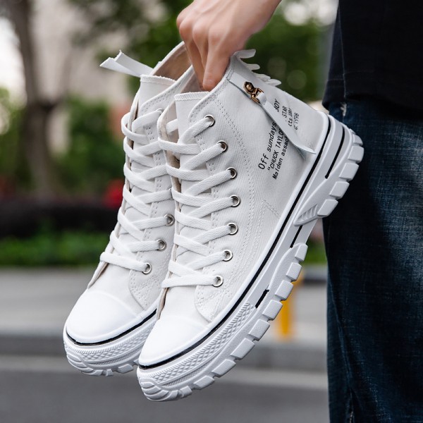 2023 Autumn New Korean Breathable High Top Men's Canvas Shoes Trendy Casual Board Shoes Versatile Student Single Shoes