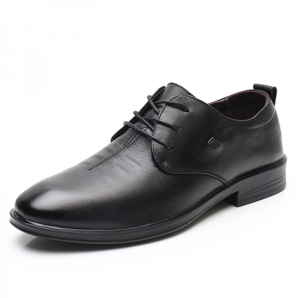 Spring And Autumn Men's Formal Business Leather Shoes Fashion British Single Shoes Lace Up Top Layer Cowhide Work Shoes Breathable Wholesale