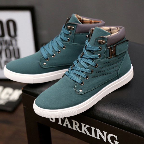  Spring New Korean Edition Men's Shoes High Top Board Shoes Retro Casual Lacing Men's Trendy Martin Boots Wholesale