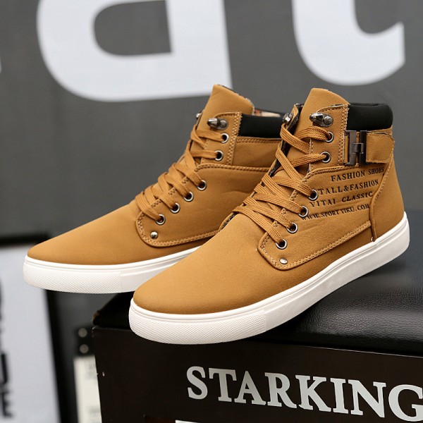 2023 Spring New Korean Edition Men's Shoes High Top Board Shoes Retro Casual Lacing Men's Trendy Martin Boots Wholesale