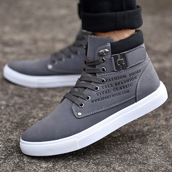  Spring New Korean Edition Men's Shoes High Top Board Shoes Retro Casual Lacing Men's Trendy Martin Boots Wholesale
