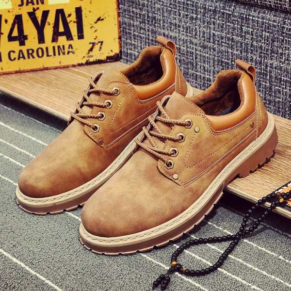 Spring And Autumn Men's Shoes Fashion British Work Shoes Trend Men's Single Shoes Casual Leather Shoes Big Head Leather Shoes Foreign Trade Men's Shoes