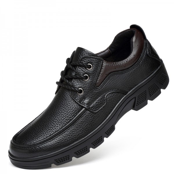  New Men's Leather Single Shoes Business Casual Leather Shoes With Velvet And Warm Men's Shoes Extra Large Size 484950