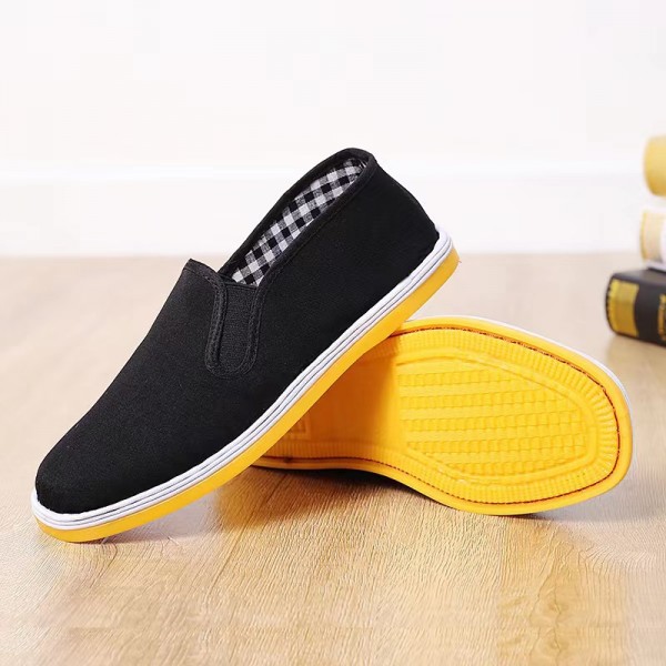 Authentic Old Beijing Cloth Shoes For Men In Spring With Rubber Cow Tendon Soles, Canvas, Anti Slip, Breathable, Comfortable Driving, And Wear-Resistant Cloth Shoes
