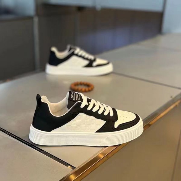 Panda Colored Men's Shoes, Autumn Breathable Live Broadcast, Men's Board Shoes, Casual Leather Shoes, Small White Shoes, Trendy Shoes, Men's Wholesale