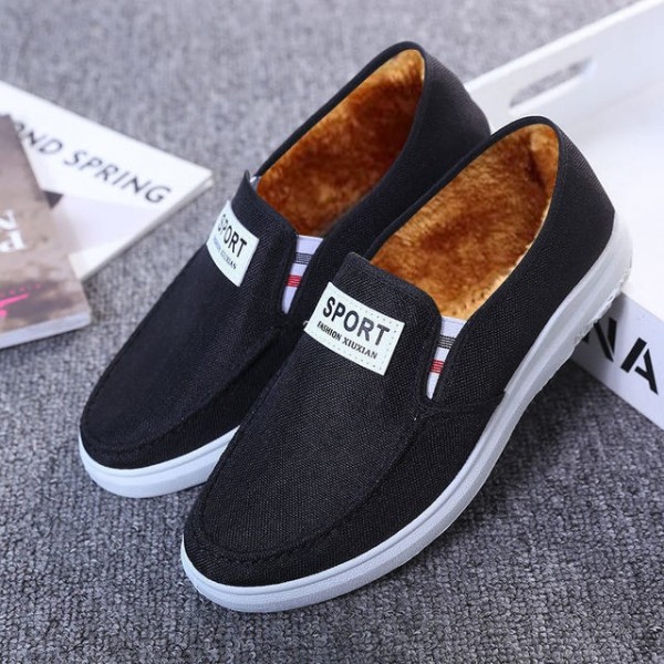 Canvas Shoes Old Beijing Cloth Shoes Korean Edition Denim Student Shoes One Step Low Top Casual Men's Shoes One Piece Shipping