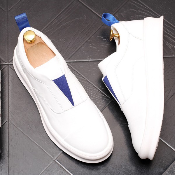 Summer Little White Shoes With One Step Leather Shoes British White Men's Casual Board Shoes Cover Feet Lefu Shoes Internet Red Lazy Shoes