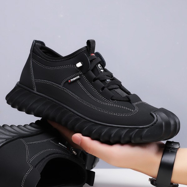 Autumn Leather Shoes Casual And Breathable 2023 New Trend Outdoor Versatile Youth Low Top Lace Up Soft Sole Casual Men's Shoes