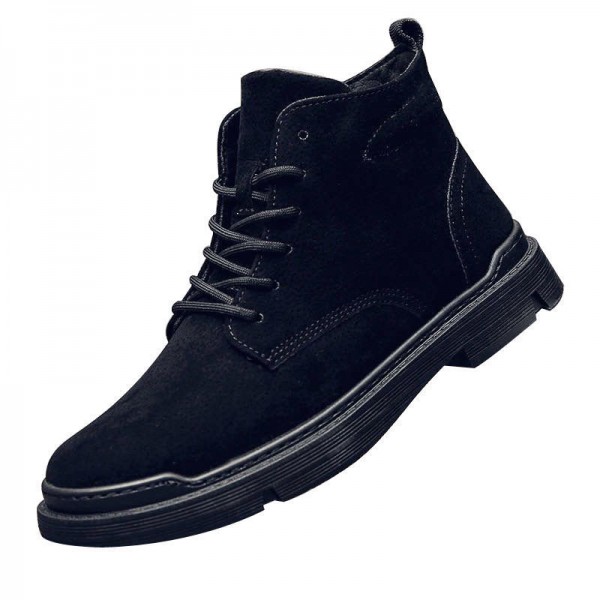 Autumn And Winter New Men's Martin Boots Korean Edition High Cut Men's Shoes Single Cotton Same Retro Outdoor Work Wear Martin Boots Men's