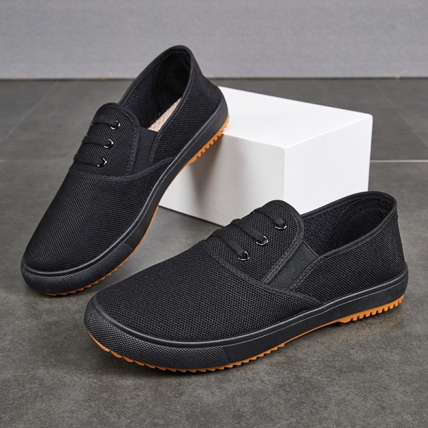 2023 New Autumn Men's Flat Bottom Anti Slip Old Beijing Bull Muscle Bottom Cloth Shoes Work Site Labor Protection Shoes Wear Resistant Canvas