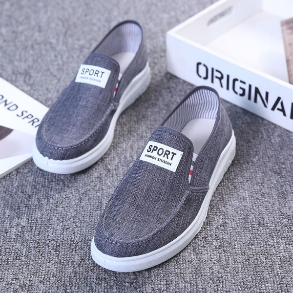 Canvas Shoes Old Beijing Cloth Shoes Korean Edition Denim Student Shoes One Step Low Top Casual Men's Shoes One Piece Shipping