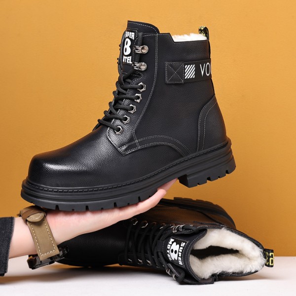 Martin Boots, Men's Leather Trendy Cotton Shoes, W...