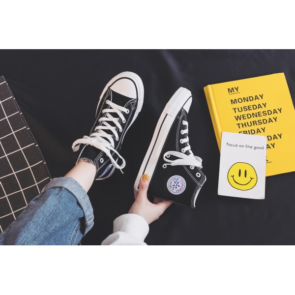 High Top Canvas Shoes For Men's Korean Version Trend 2023 Spring And Autumn New Harajuku Ulzzang Retro Versatile Student Board Shoes