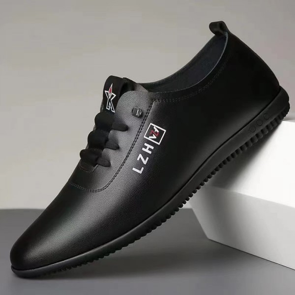 New Men's Casual Shoes, Outdoor Sports Shoes, Business Men's Leather Shoes, Small White Shoes, Lightweight And Versatile For Men's One Step Stepping With Beans