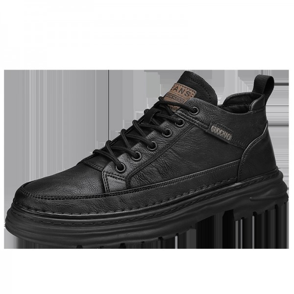 Men's Shoes  New Breathable British Style Casual Leather Shoes Men's Genuine Leather Trend Versatile Durable Low Top Martins