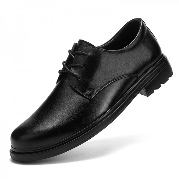 Leather Shoes, Men's Top Layer, Cowhide, Men's Business Dress, Men's Shoes, Soft Soles, Loose Feet, Casual Shoes, Men's Large-Sized British Work Shoes