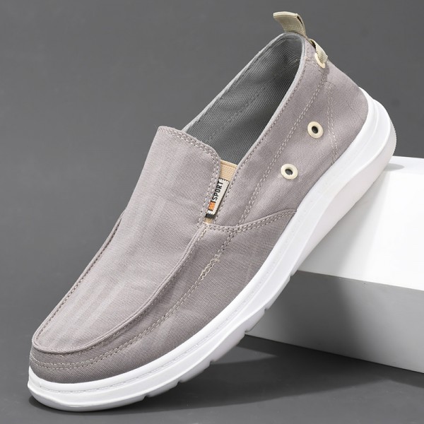 Old Beijing Cloth Shoes Spring And Autumn New Men's One Step Canvas Shoes Breathable And Odor Resistant Soft Sole Board Shoes Men's Casual Single Shoes