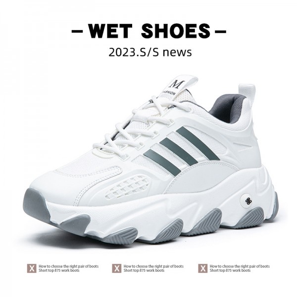 Thick Soled Casual Sports Shoes For Men In Autumn And Winter 2023, New High-Altitude Dad Shoes, Korean Version Trendy Soft Soled Mesh Running Shoes