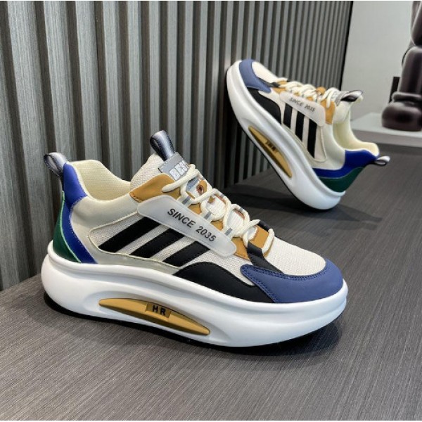Sports Shoes For Men In , New Fly Woven Breathable Men's Running Shoes, Low Cut And Thick Soles, Trendy Dad Shoes, One Piece For Shipping
