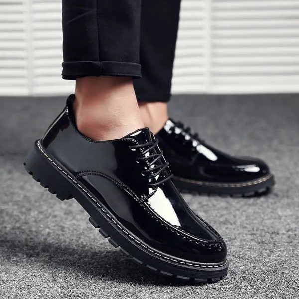 Leather Shoes Men's Casual Shoes  Spring New Singl...