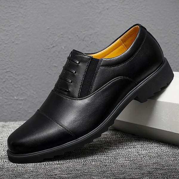 Men's Business And Leisure Leather Shoes, Three Joint Security Standard Work Shoes, Black Seasonal Leather Shoes, Soft Soles, Anti Slip Single Shoes