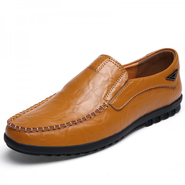 Men's Bean Shoes, Genuine Leather, Summer Air, Cro...