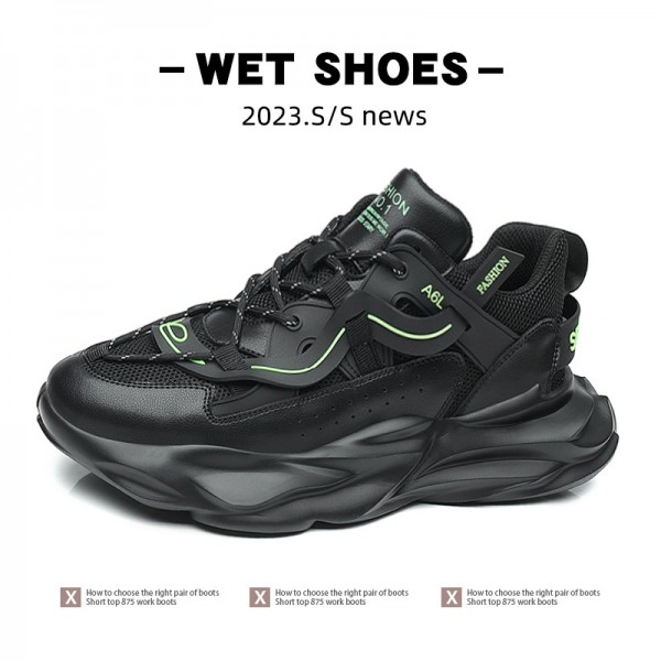 Thick Soled Casual Sports Shoes For Men In Autumn And Winter 2023, New High-Altitude Dad Shoes, Korean Version Trendy Soft Soled Mesh Running Shoes