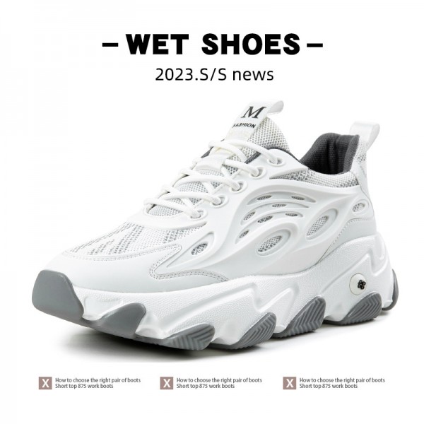 Thick Soled Casual Sports Shoes For Men In Autumn And Winter 2023, New High-Altitude Dad Shoes, Korean Version Trendy Soft Soled Mesh Running Shoes