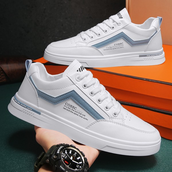 Men's Shoes 2023 New Casual Men's Sports Little White Shoes Trend Versatile Leather Panel Shoes Autumn Waterproof Trendy Shoes