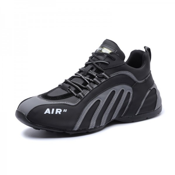  Men's Casual Single Shoe Mesh Breathable Men's Shoes With Thick Soles, Increased Height, Niche Leather Bag Soles, Dad's Shoes, Sports Trendy Shoes